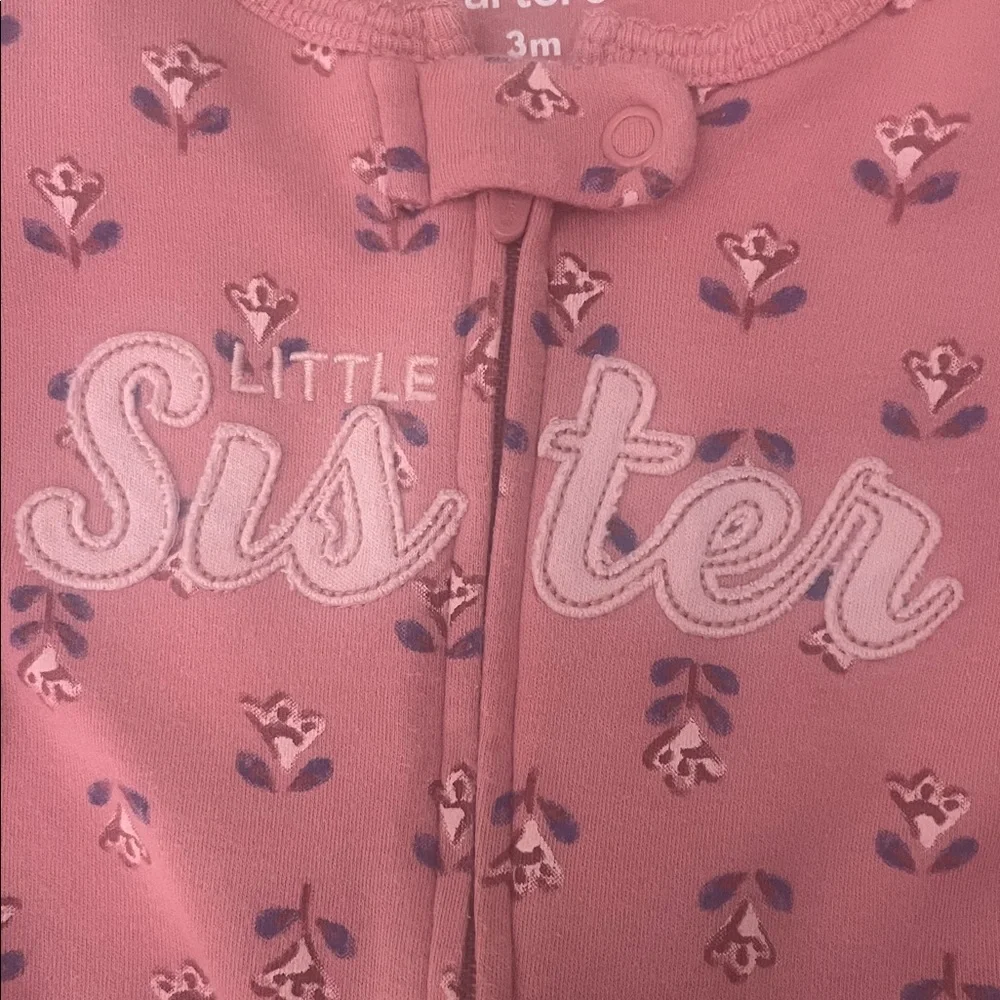 Baby Girl Carter's Bundle Little Sister Clothing Set - Pink and White - Size 3M